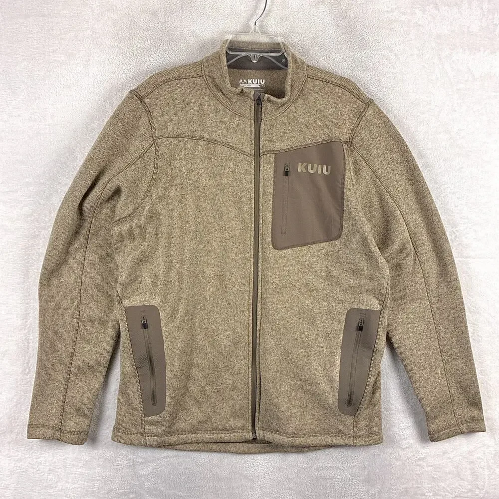 Kuiu Sweater Mens L Brown Fleece Base Camp Full Zip Hunting Outdoors Hiking